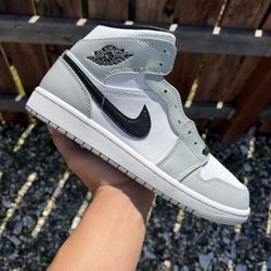 Jordan 1 Mid Light Smoke Grey (Size 8.5, 9, 9.5, 10, 10.5, 11)