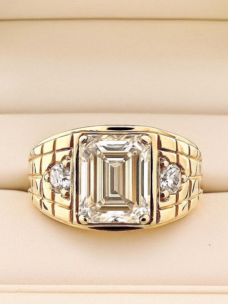 14K Yellow Gold Lab Grown Diamond Men’s Ring