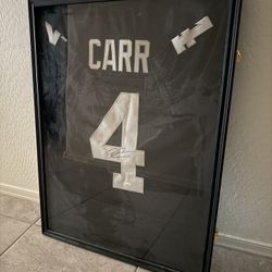 Signed Raiders Derek Carr Jersey