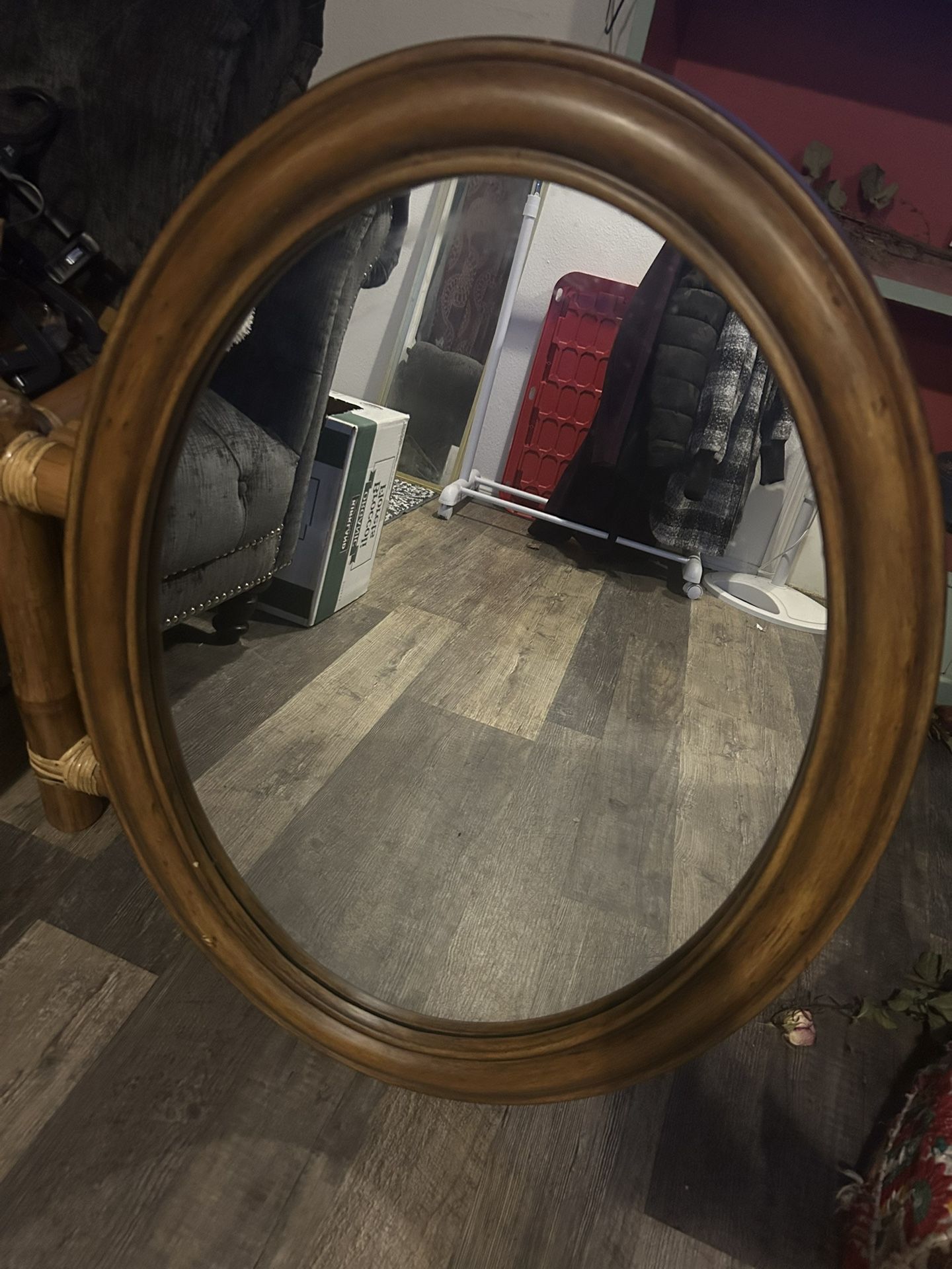 Hanging Wood Mirror 