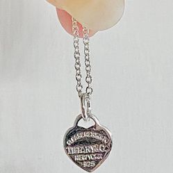 High Fashion Designer T Silver Charm Necklace 