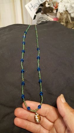 Seahawks necklace!! With Swarovski crystals