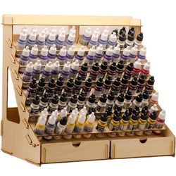 Modular Craft Paint Storage Organizer - Holds 105 Bottles of Vallejo Paints, 14