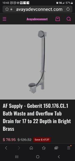 Geberit Tub Drain New Open Box