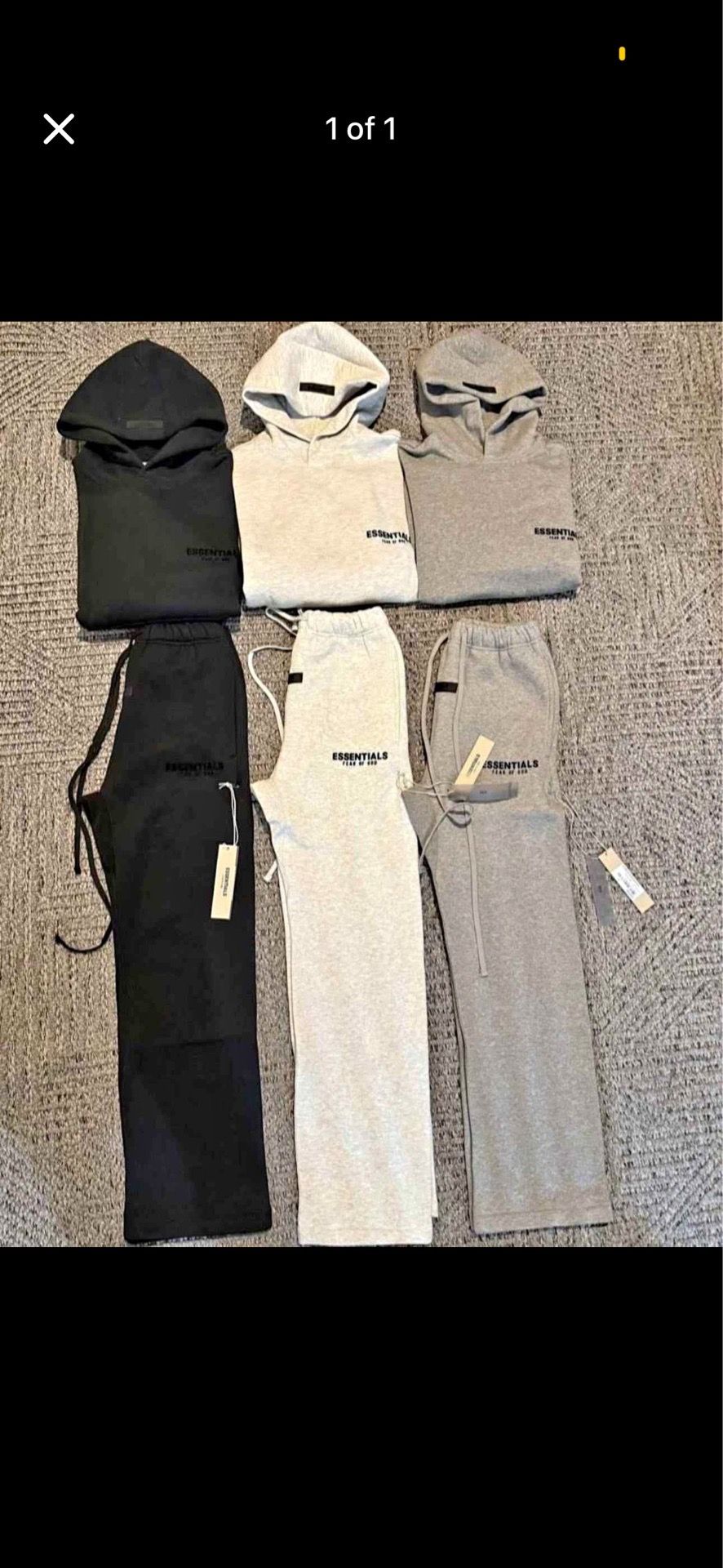 Essentials hoodies sweats shirts and shorts