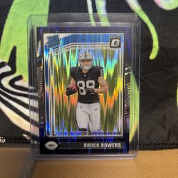 2024 Panini Donruss Optic Rated Rookie Brock Bowers #215 Purple Shock Prizm RC