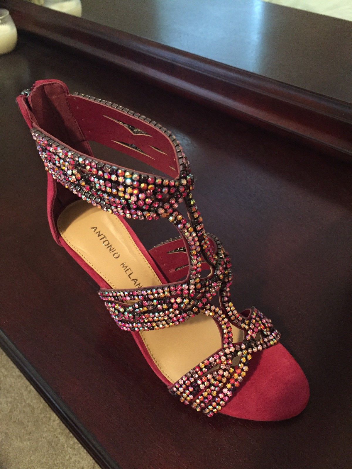 Size 6.5 Mulberry Antonio Melani Vero Cuoio Heeled Sandals.