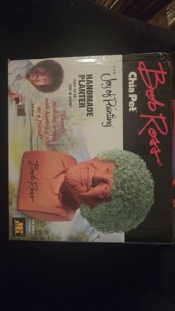 Bob Ross Chia Pet Handmade Planter
