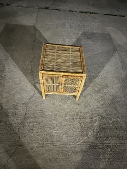 Wicket End Table With Doors