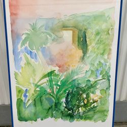 Vintage exhibition metal framed poster by William Tillyer for Bernard Jacobson Gallery