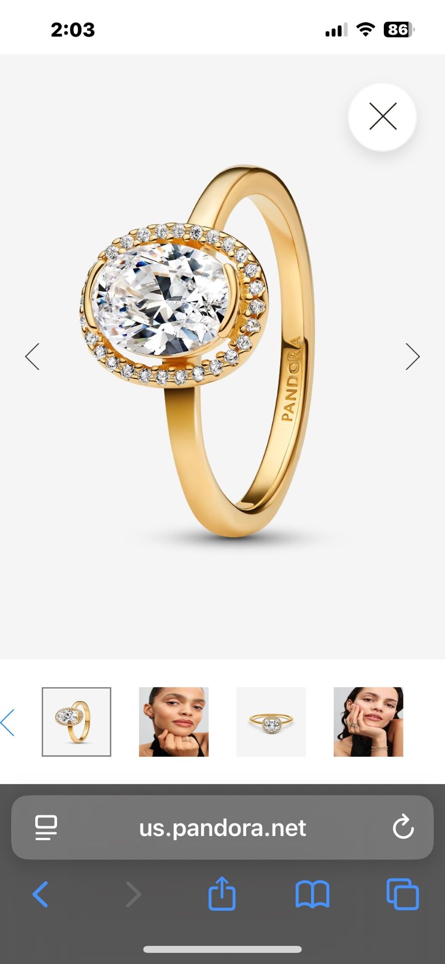 14k Gold Plated Promise Ring From Pandora