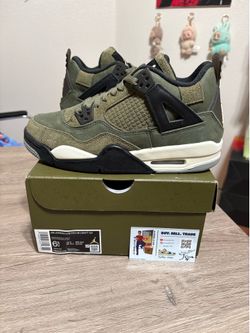 Size 6.5Y / 8W - Nike Air Jordan 4 Retro SE Craft Medium Olive (GS)