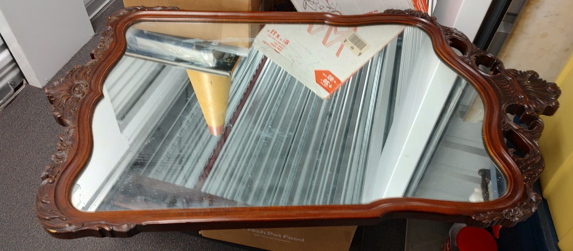 Vintage Ornate Wooden Mirror 