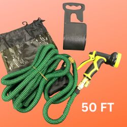 New, 50-foot Heavy-Duty Expandable Garden Hose with Spray Nozzle