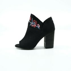 Carlos by Carlos Santana Women's Talana Embroidered Peep-Toe Booties Black 9 M