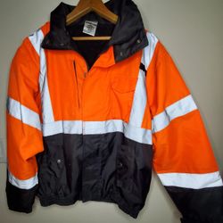 ML Kishigo Ripstop Unisex Lined Utility Bomber Jacket Size Medium 