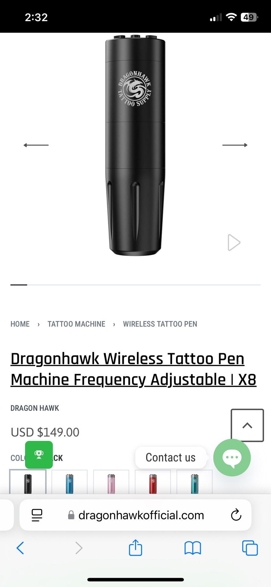 Brand new Tattoo guns Dragonhawk x8