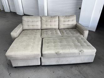 Sleeper Sectional Sofa w/ Storage Chaise - 90in X 64in