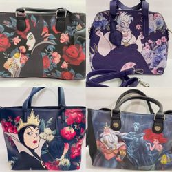 $85 Each ❤️ Disney Maleficent Ursula D23 Ariel And Long Triton Loungefly Tote Bag Satchel 