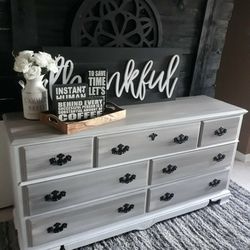 Rustic Grey And White Dresser 