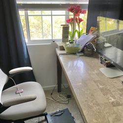 Stone Table, Ethan Allen chest of drawers, solid Canadian maple cherry wood armoire, cherry wood media or China display Cabinet