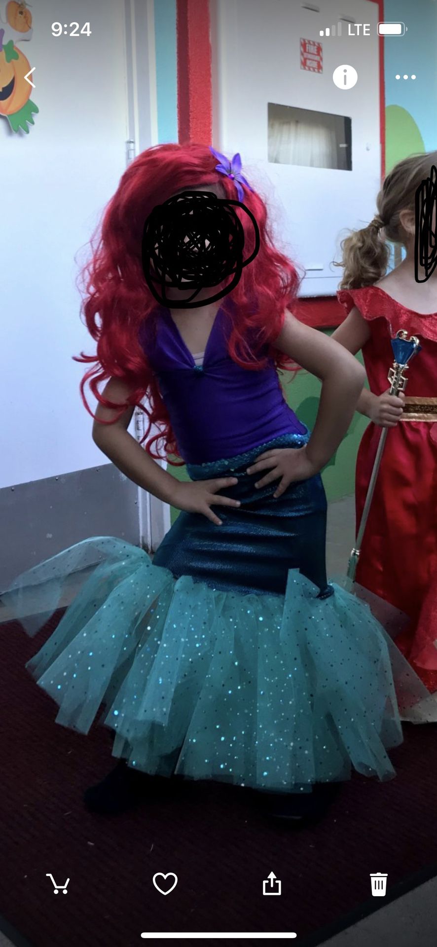 Disney Ariel Mermaid Princess Costume Size 3/4  “OBO “