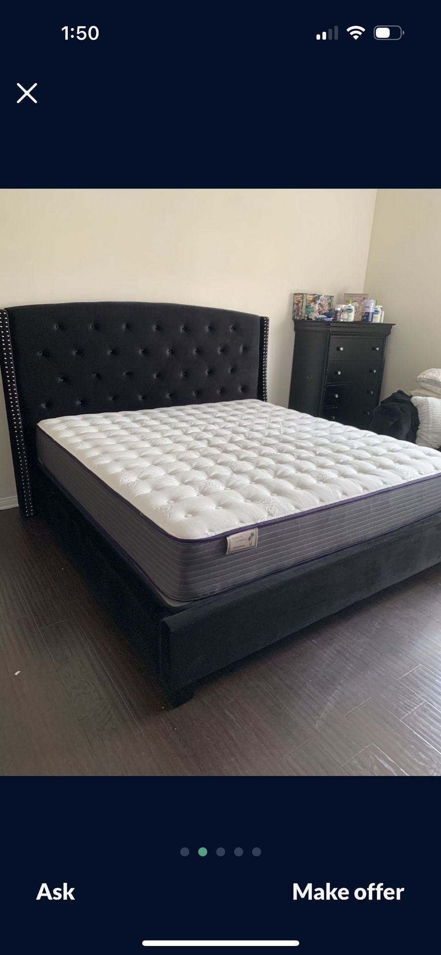 King Size Bed Frame With Mattress 