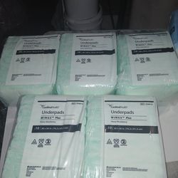 New Cardinal Health Wings Underpads, 10 Count, 30 x 36-inch, Beige Backsheet, Polypropylene,