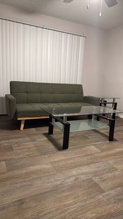 Sofa, coffee table and side table