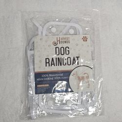 Harvest Hounds NEW-Clear With White Trim Dog Raincoat - Size Small 