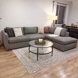 West Elm Harris Bumper Chaise Sectional Couch 