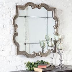 Set Of Two Uttermost Prisca Quatrefoil 36" x 36" Antique Vintage Window Style Wall Mirrors