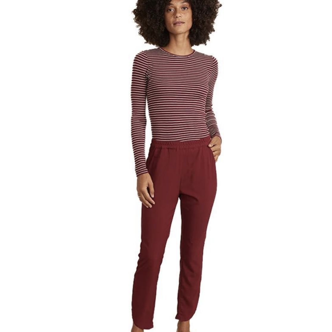 Marine Layer Allison Pull-On Pants Cabernet Women's Small