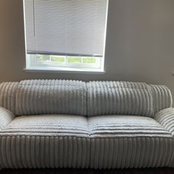 Two Gray Reclining Sofa – Plush, Stylish & In Excellent Condition