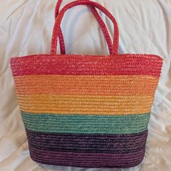NEW BoHo Rainbow Jute Tote – Perfect Summer Grab-and-Go! ✨