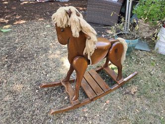 Vintage Solid Wood Rocking Horse – Beautiful Classic Children's Toy