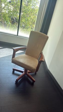 Italian wood leather office chair