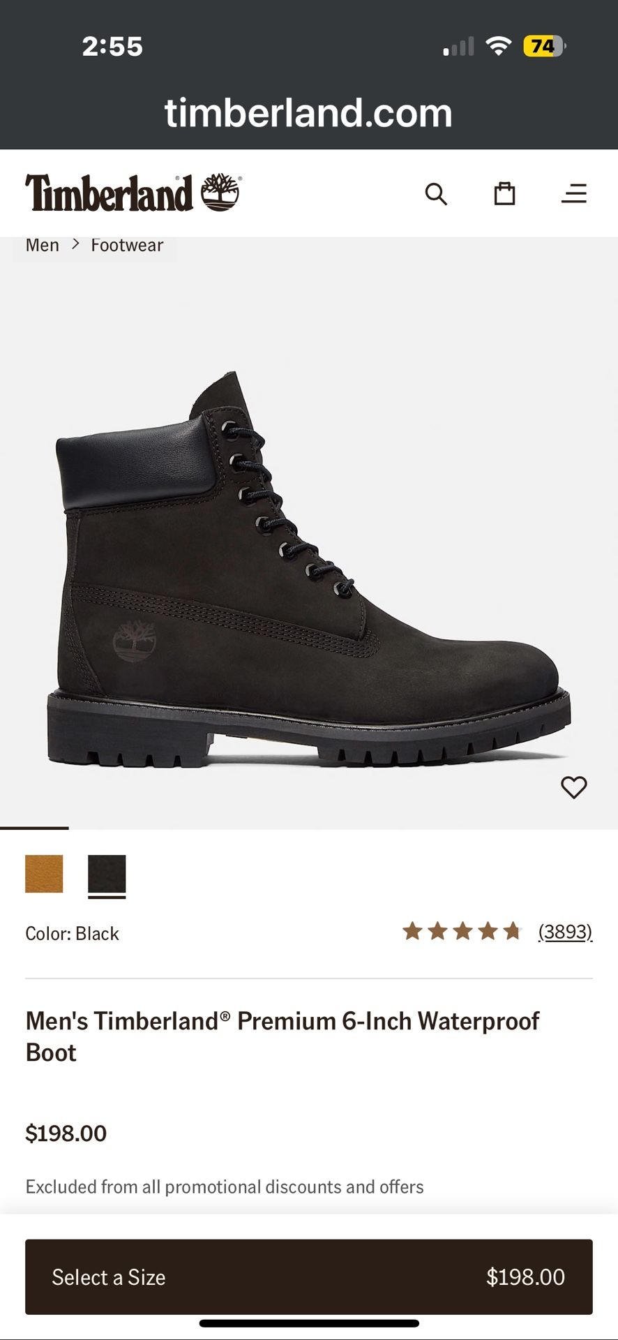 Timberland Premium 6 Inch Waterproof Boot
