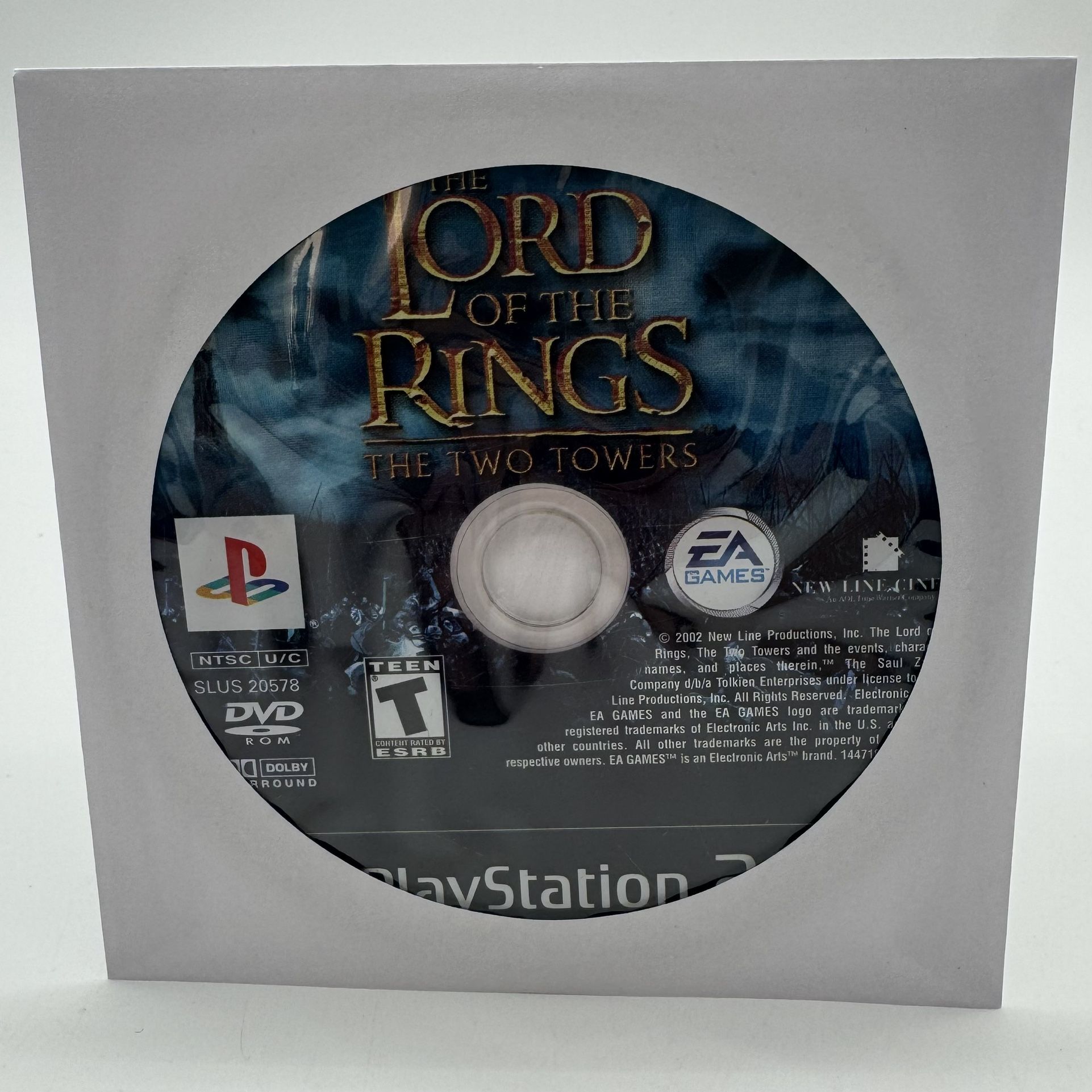 Lord of the Rings: The Two Towers (PlayStation 2, 2004 PS2) Disc Only Tested