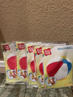 Set of 5 Inflatable Beach 🏝 Balls 🤽🏻‍♀️ 