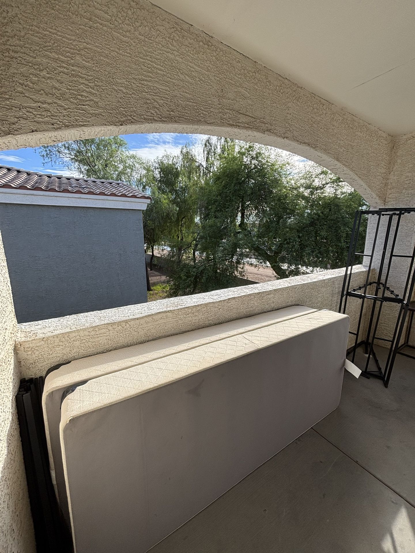 King size box spring and bed frame