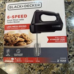 Black+Decker 6-Speed Hand Mixer w/ Turbo Boost – New