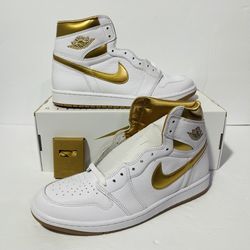 Men’s Size 10.5 Air Jordan 1 High Metallic Gold