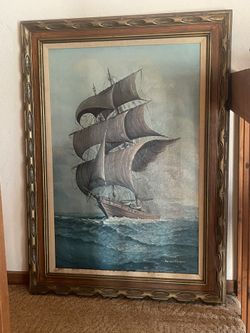 Vintage Large Oil Painting