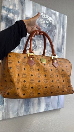 MCM ACCESSORY COGNAC DUFFLE BAG