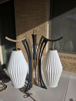 Mid-Century Modern Atomic 3 light swag lamp