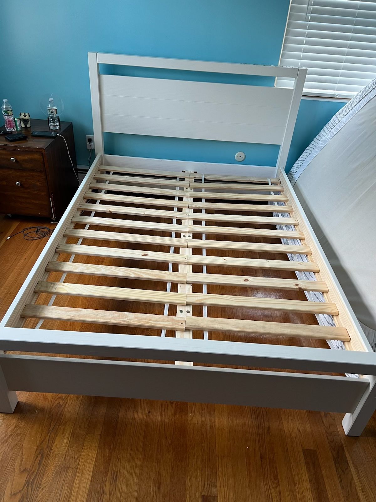Full Size Bed Frame Brand New Wood With New Mattress
