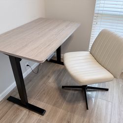 Adjustable Height Electric Desk and Adjustable Height Chair, x4 Preset Settings, Sit or Stand
