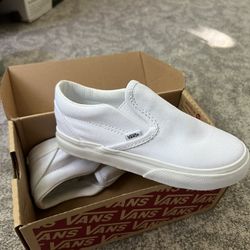 Kids White Vans Size 10