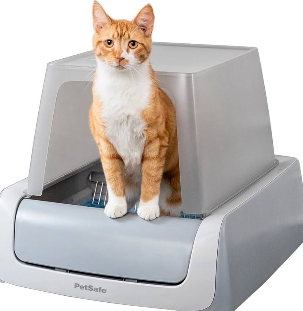 PetSafe ScoopFree Crystal Pro Self Cleaning Cat Litter Box, Front-Entry